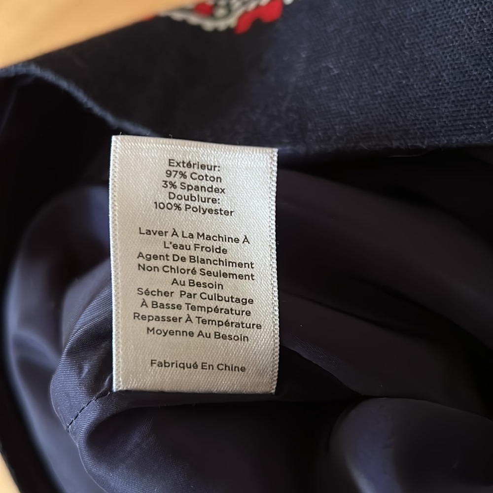 Talbots red, white and navy blue print pencil skirt. Paisley. - Picture 9 of 9